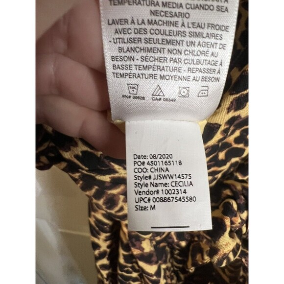 Jessica Simpson Leopard Print V- Neck Dress Size Medium NWT - Picture 13 of 14